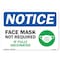 Signmission Public Safety, Notice, Face Mask Not Required If Fully Vaccinated, 14in X 10in, OS-NS-A-1014-22684 OS-NS-A-1014-22684 - alternate 1